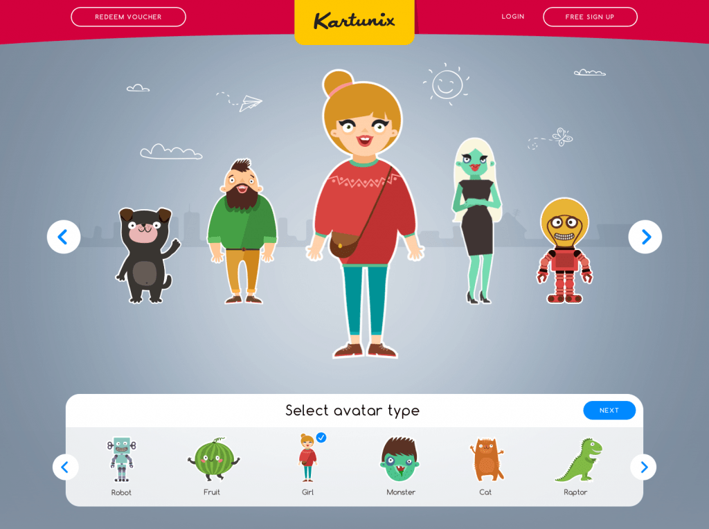 Avatar type selection