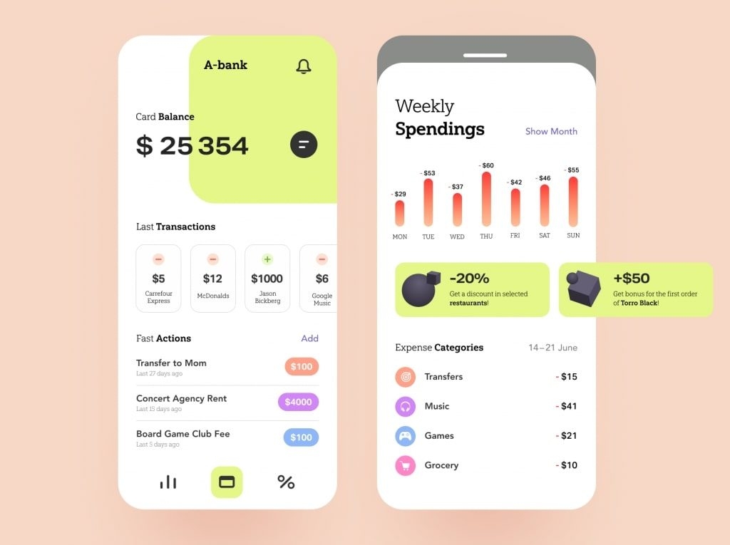 A-bank Mobile UI