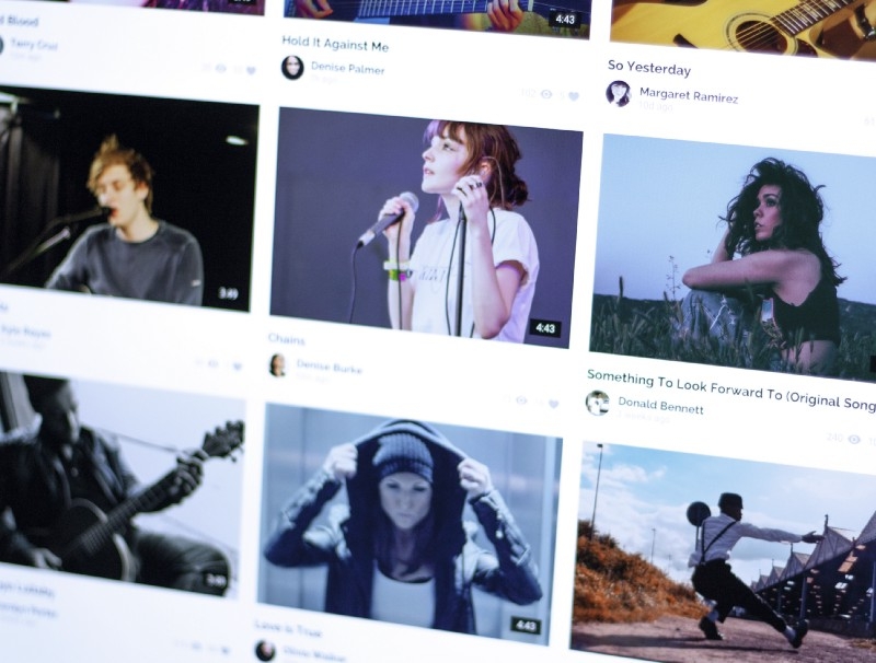 Screenshot of music videos service