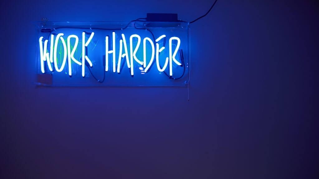 work harder neon lights